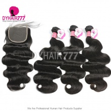 Best Match 4x4/5x5 Top Lace Closure With 3 or 4 Bundles Malaysian Body Wave Royal Virgin Human Hair Extensions