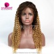 Stock Clearance T4/27 Ombre Color 130% Density 1B# Top Quality Virgin Human Hair Deep Curly Lace Frontal Wigs