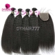 Best Match Royal 3 or 4 Bundles European Virgin Hair Kinky Straight With 4x4/5x5 Top Lace Closure Hair Extensions