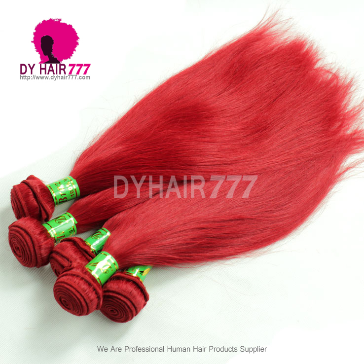 1 Bundle Amazing Red Color European Remy Hair Extensions 1 Bundle Silk Straight Fashion Style