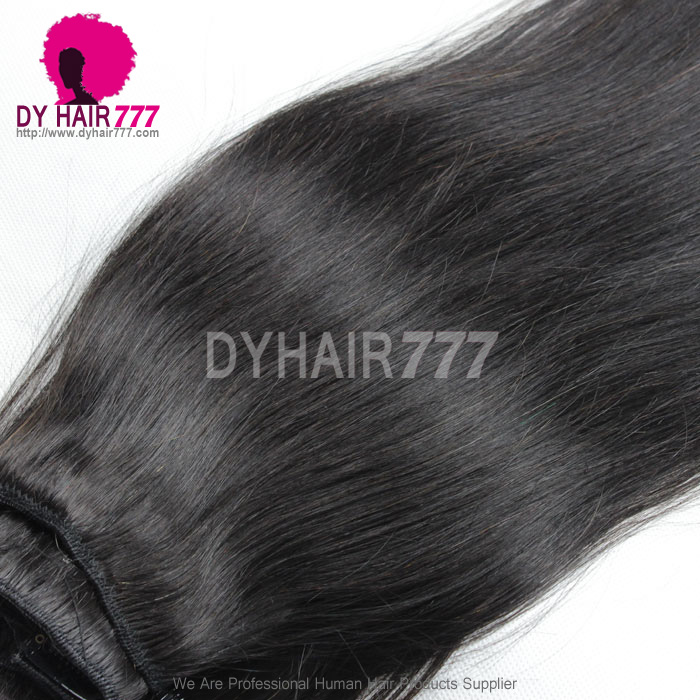 DY Hair Clip Ins Hair Extension 8pcs 120gram 100% Virgin Human Hair Extensions Natural Color 1B