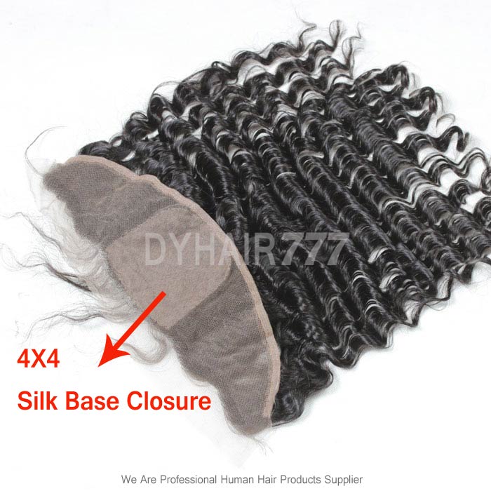 Silk Base Frontal (13*4) Deep Wave Virgin Human Hair Top Closure