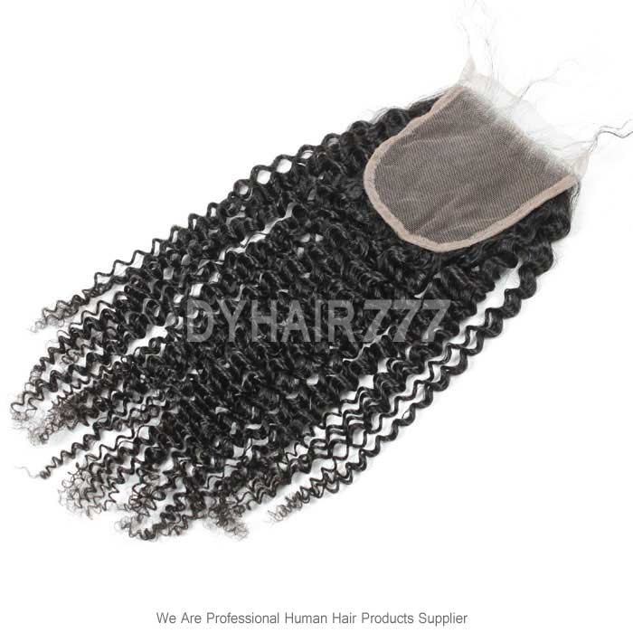 Royal Lace Top Closure (4*4) Kinky Curly Virgin Human Hair Freestyle Free Part Middle Part Two Part Three Part
