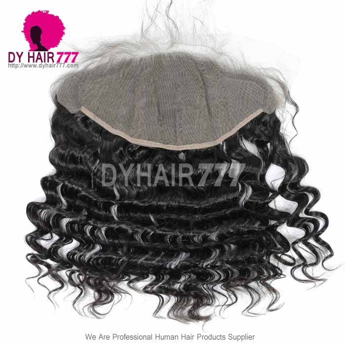 Royal Ear to Ear 13*6 Lace Frontal Closure Curved Lace Loose Wave Human Virgin Hair Natural Color
