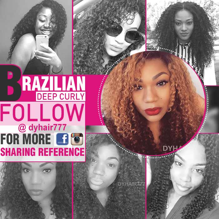 13x4/13x6 Lace Frontal With 3 or 4 Bundles Brazilian Deep Curly Standard Virgin Human Hair Extensions