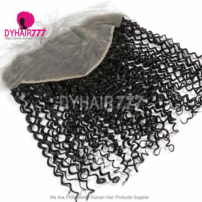 Royal Ear to Ear 13*6 Lace Frontal Closure Curved Lace Deep Curly Human Virgin Hair Natural Color