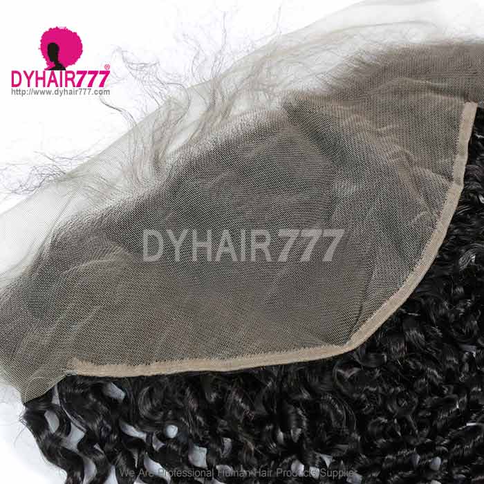 Ear to Ear 13*6 Lace Frontal Closure Curved Lace Deep Curly Human Virgin Hair Natural Color