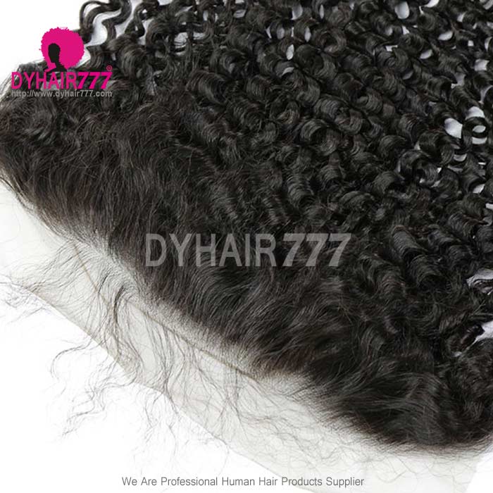 Royal Ear to Ear 13*6 Lace Frontal Closure Curved Lace Deep Curly Human Virgin Hair Natural Color