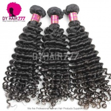 Royal Brazilian Virgin Deep Curly Hair Extensions Natural Color Human Hair Deep Curly Style