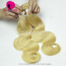 European Virgin Human Hair Weave Wavy 1 Bundle Color 613 Bleach Blonde Body Wave Hair Extensions