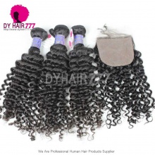 Royal Cambodian Virgin Hair 4 or 3 Bundles Deep Curly With 4*4 Silk Base Closure Best Match