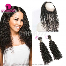 Royal Grade 2 or 3 Bundles Virgin European Deep Curly With 360 Lace Frontal Hair Extensions