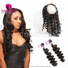 Royal Grade 2 or 3 Bundles Virgin Cambodian Loose Wave With 360 Lace Frontal Hair Extensions