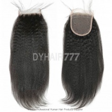 Lace Top Closure (4*4) Kinky Straight Virgin Human Hair Freestyle Free Part Middle Part Two Part Three Part