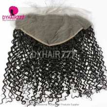 Ear to Ear 13*6 Lace Frontal Closure Curved Lace Deep Curly Human Virgin Hair Natural Color