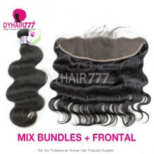 13x4 Lace Frontal With 3 or 4 Bundles Mongolian Body Wave Standard Virgin Hair Human Hair Extenions