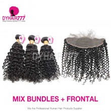 13x4/13x6 Lace Frontal With 3 or 4 Bundles Standard Virgin Indian Deep Curly Human Hair Extensions
