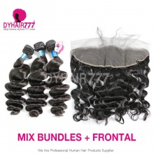 13x4/13x6 Lace Frontal With 3 or 4 Bundles Peruvian Loose Wave Royal Virgin Human Hair Extensions
