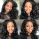 Color 1B# 13*4 Lace Frontal Wigs Loose Wave 130% Density Top Quality Virgin Human Hair With Elastic Band 