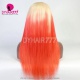Stylist Wig As Picture 100% Virgin Human Hair Straight Ombre Blonde Peach 130% Density