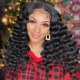 Color 1B# 13*4 Lace Frontal Wigs Loose Wave 300% Density Top Quality Virgin Human Hair