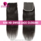 Royal Single Knots HD Swiss Lace 6*6 Closure Human hair With Baby Hair Pre Plucked Natural Color