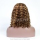 Bob Wigs Deep Wave Highlighted Color 13*4 Lace Frontal Wigs 180% Density 100% Human Hair 