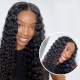 Color 1B# 13*4 Lace Frontal Wigs Deep Wave 130% Density Top Quality Virgin Human Hair 