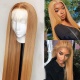Honey Blonde Color 27# Lace Frontal Wig 130% Density Lace Wig Straight Hair 100% Virgin Human Hair
