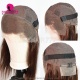 Glueless Ombre Color 4# HD Swiss 13x4 Lace Full Frontal Wigs 200% Density Virgin Human Hair Wigs