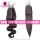 Raw HD 2x6 Lace Closure Raw Human Hair With Baby Hair Pre Plucked Lightly Bleached Natural Color