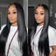 Jet Black Color 1# U Part Wigs V Part Wigs 3 Bundles Made 100% Unprocessed Human Hair Wigs