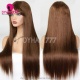Double Drawn Bone Straight Curtain Bangs 1.5x3 Lace Closure Wigs 250% Density Lace Wig 100% Unprocessed Virgin Human Hair Wig