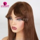 Double Drawn Bone Straight Curtain Bangs 1.5x3 Lace Closure Wigs 250% Density Lace Wig 100% Unprocessed Virgin Human Hair Wig