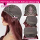 Double Drawn Bone Straight Curtain Bangs 1.5x3 Lace Closure Wigs 250% Density Lace Wig 100% Unprocessed Virgin Human Hair Wig