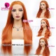 Ginger color 350# 13x4 Lace Frontal Wigs 180% Density Top Quality Virgin Human Hair