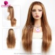 Color P4/27# 13x4 HD Lace Frontal Wigs Upgraded 200% Density (3 bundles made) Plucked Bleached 100% Unprocessed Virgin Human Hair