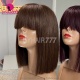 Fringes Bob Wig Double Drawn 2x3 Lace Closure Wig Bone Straight 250% Density 100% Virgin Human Hair Wigs(Wholesale Contact What’sapp)