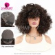 Fluffy Curl 300Gram Machine Made Weft Wig Super Double Drawn Raw Hair Wig Natural Color No Glue No Lace