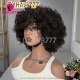 Fluffy Curl 300Gram Machine Made Weft Wig Super Double Drawn Raw Hair Wig Natural Color No Glue No Lace