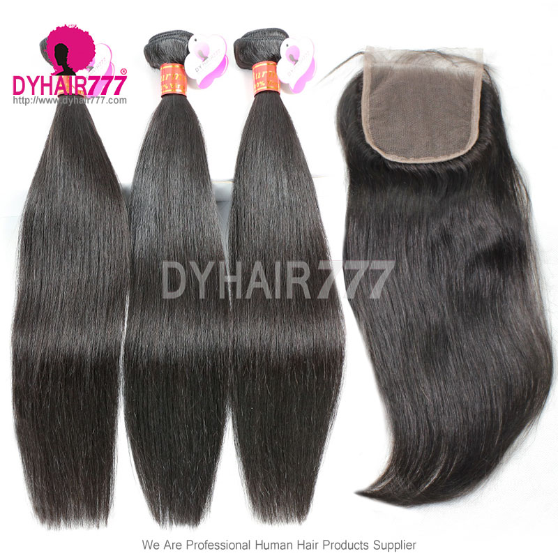 Best Match 4x4/5x5 Top Lace Closure With 3 or 4 Bundles Royal Burmese Virgin Hair Extension Straight Hair