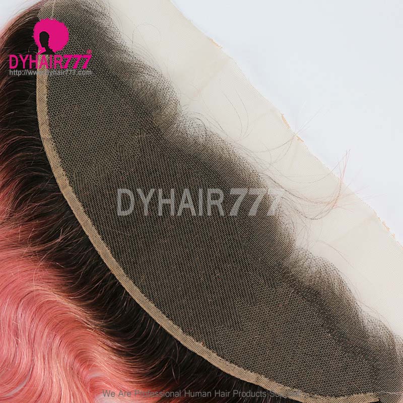1B/Pink Frontal 13*4 Lace Frontal Closure Body Wave Virgin Human Hair 