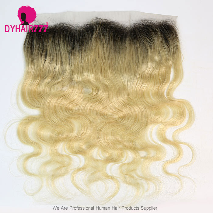 Color 1B/613 Blonde Frontal 13*4 Lace Frontal Closure Body Wave Virgin Human Hair 