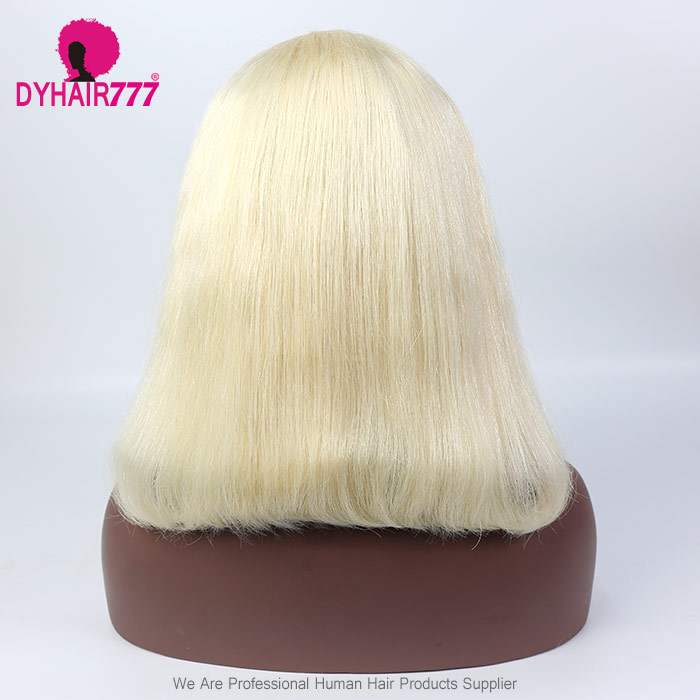 #613 BlondeBluntCut Bob Wigs 150% Density Wig Short Bob Wig Straight Hair 100% Human Hair Lace Front Wig