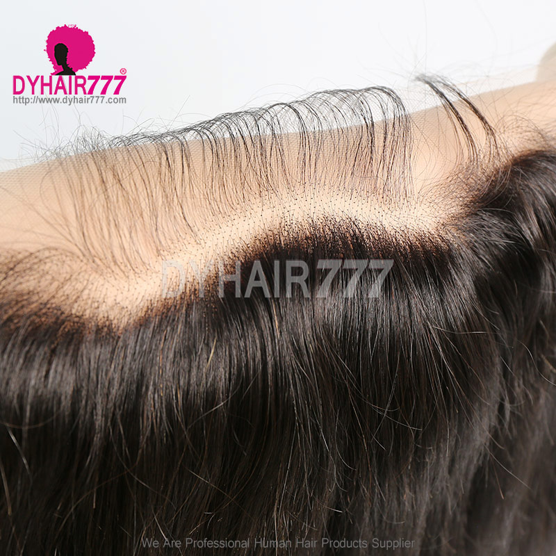 HD Swiss Lace 13*4 Frontals Human Hair With Baby Hair Natural Color