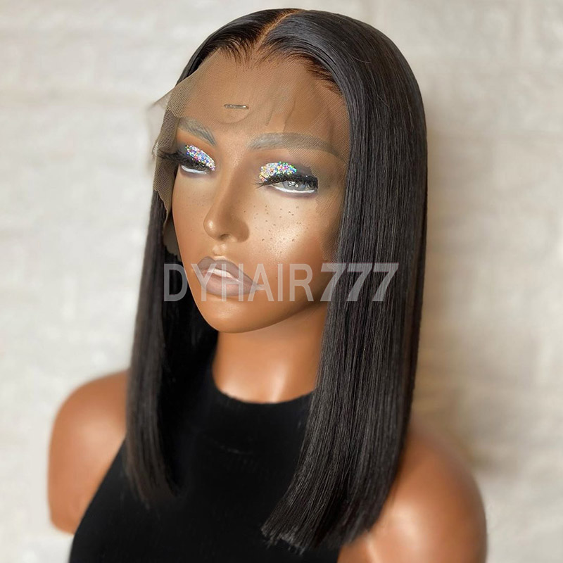 300% density Bob Wig 13x4 Lace Frontal Wig 100% Human Hair Natural Color (All texture available)