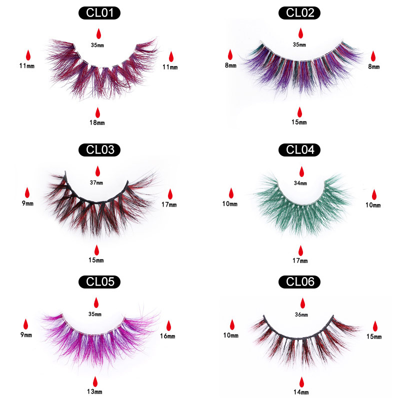 1 Pair Colorful Mink Eyelashes （12 models can be selected）