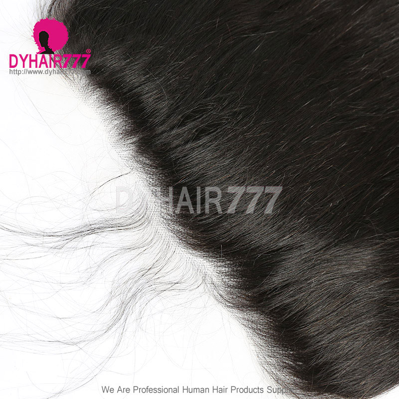 Royal Single Knots HD Swiss Lace 13*6 Frontals Human Hair With Baby Hair Natural Color