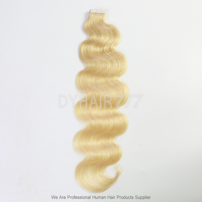1 Pack Color #613 Blonde Tape Ins Tape Hair Extension 100% Unprocessed Virgin Human Hair 20pcs 50grams 