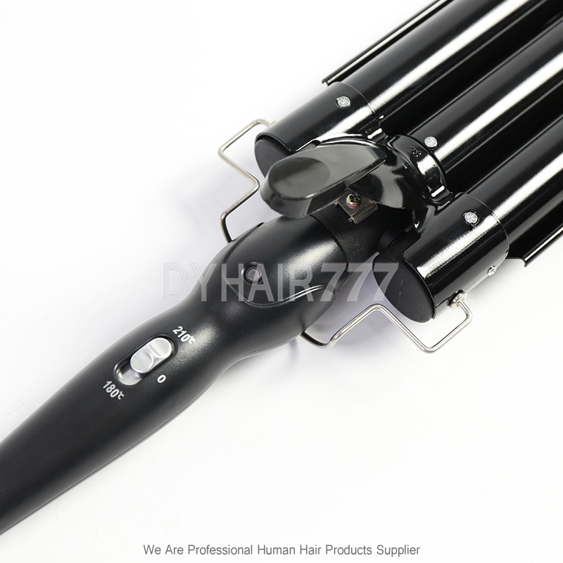 Three Barrel Curling Iron Hair Crimper Wand with LCD Temperature Display Long-Lasting Natural Looking 350℉-410℉
